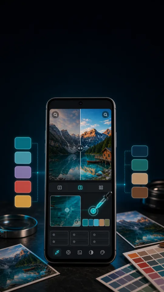GridFlow compare and color picker screen