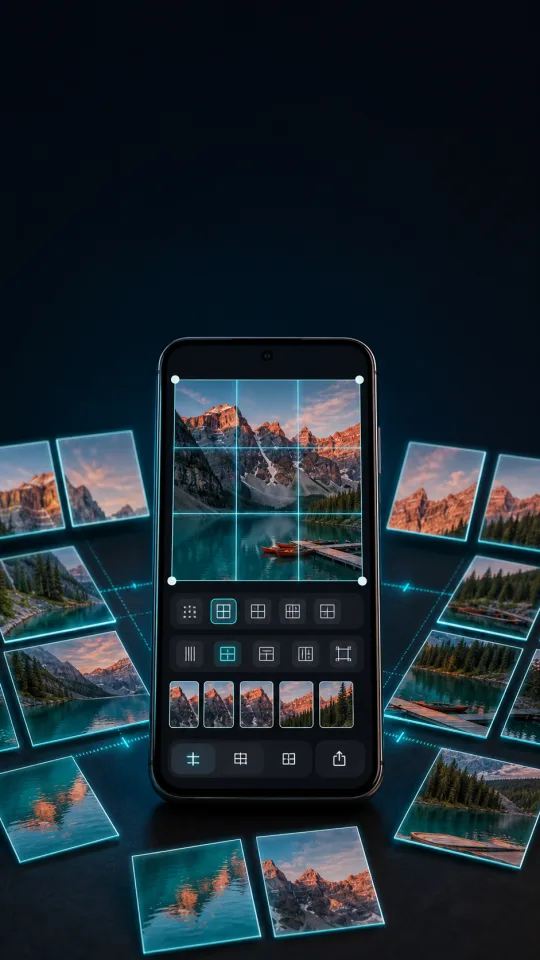 GridFlow image splitting screen
