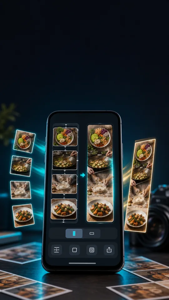 GridFlow image stitching screen